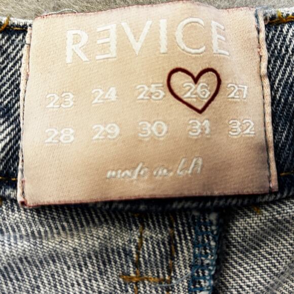 Revice Buttonfly Jeans Womens 26 Blue Distressed Denim Cotton Medium Wash Pants - Picture 5 of 11